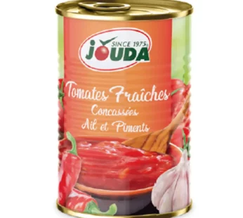 Tomate fraîche concassée Ail et Piment JOUDA 400 Gr