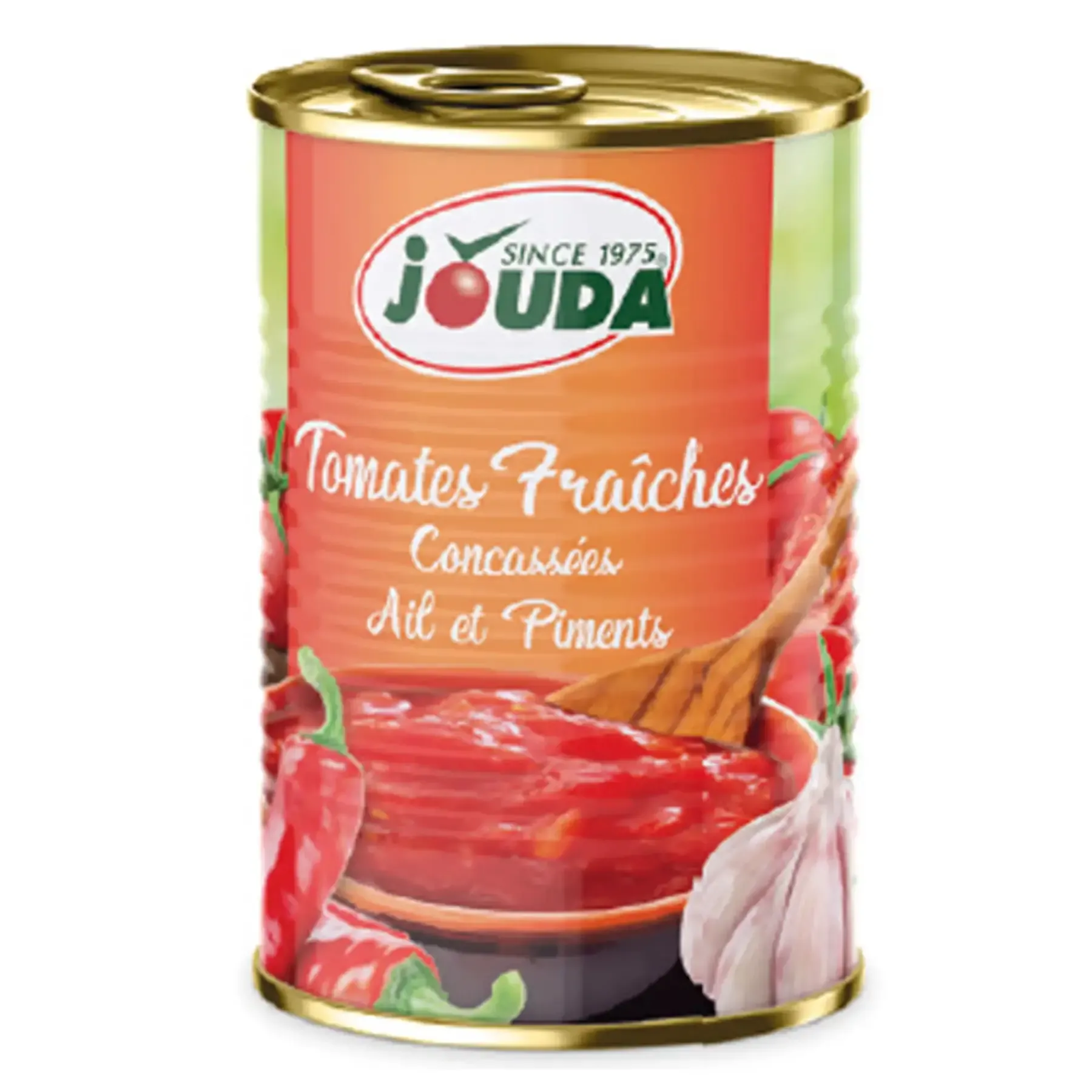 Tomate fraîche concassée Ail et Piment JOUDA 400 Gr