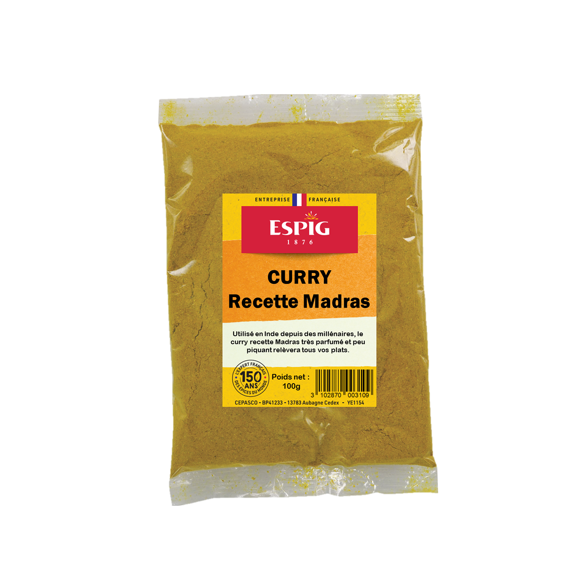 CURRY Recette Madras 100 Gr
